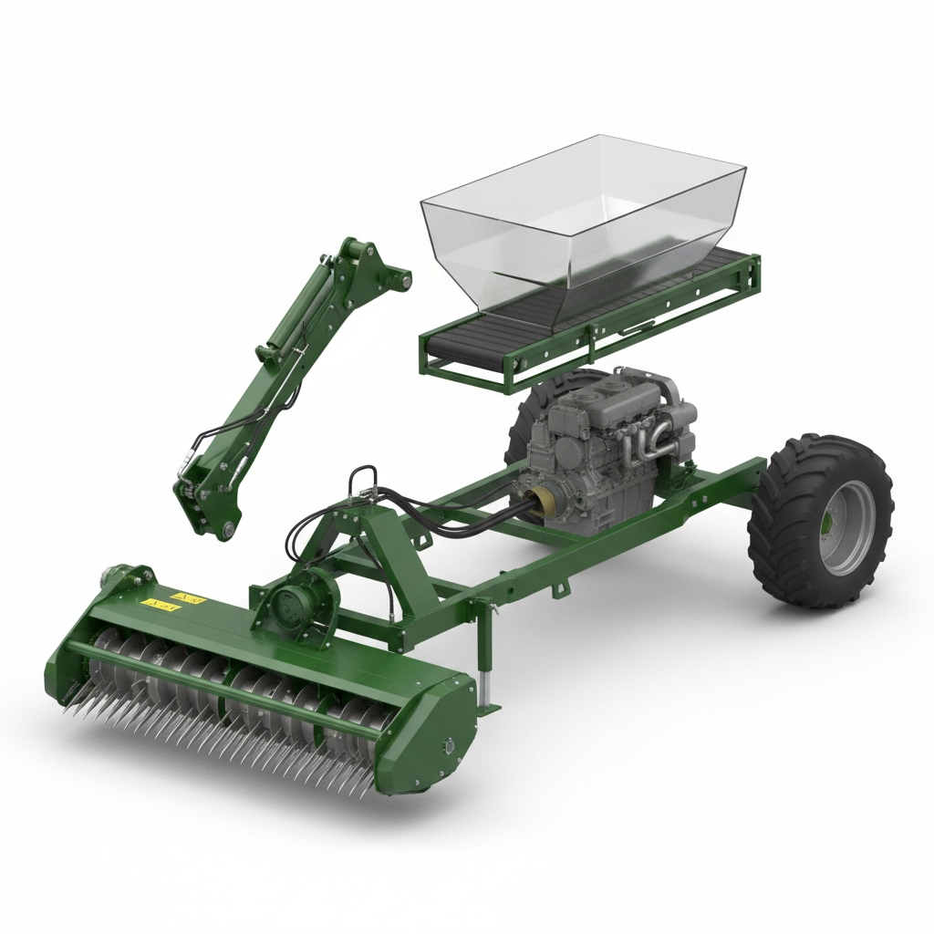 Silage cutting machine components diagram