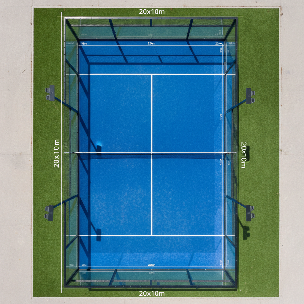 Padel court overhead view