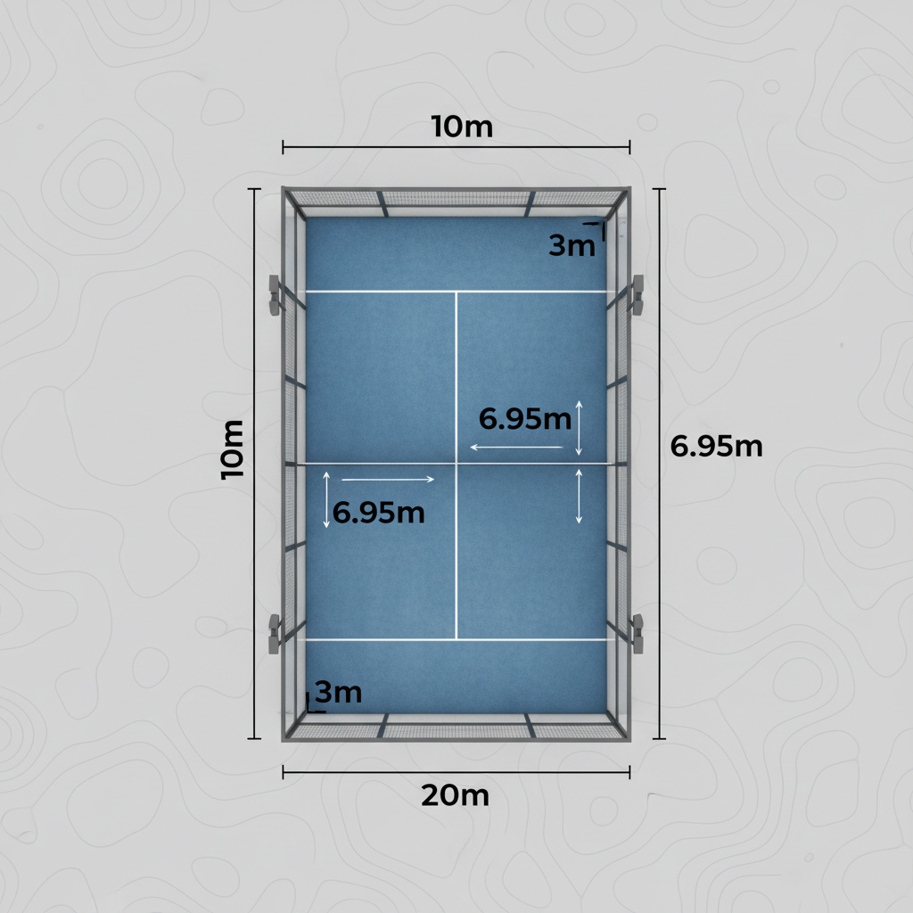 Padel Court Design - Dimensions Diagram