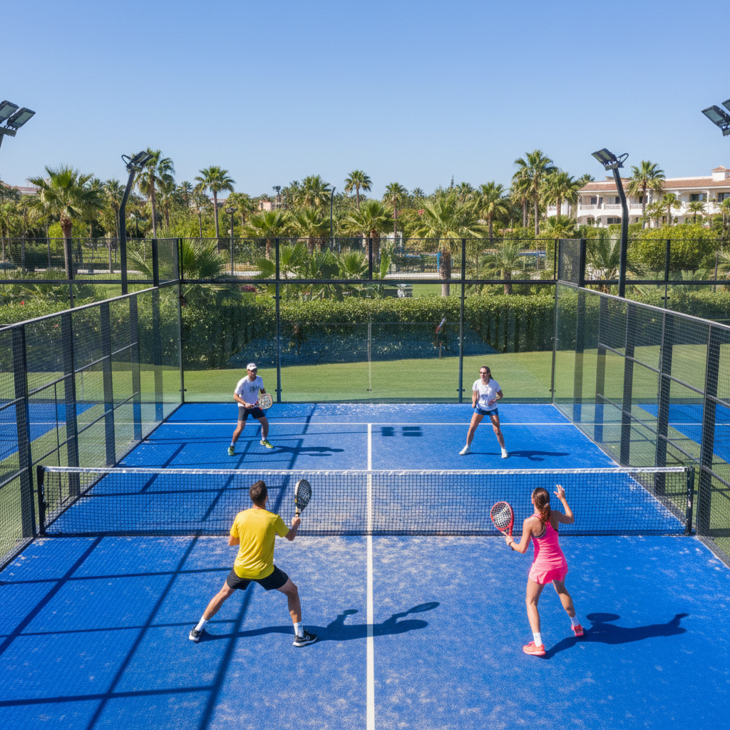 Padel court action