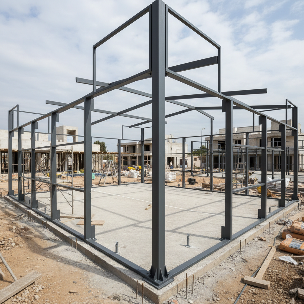 Padel court metal framework