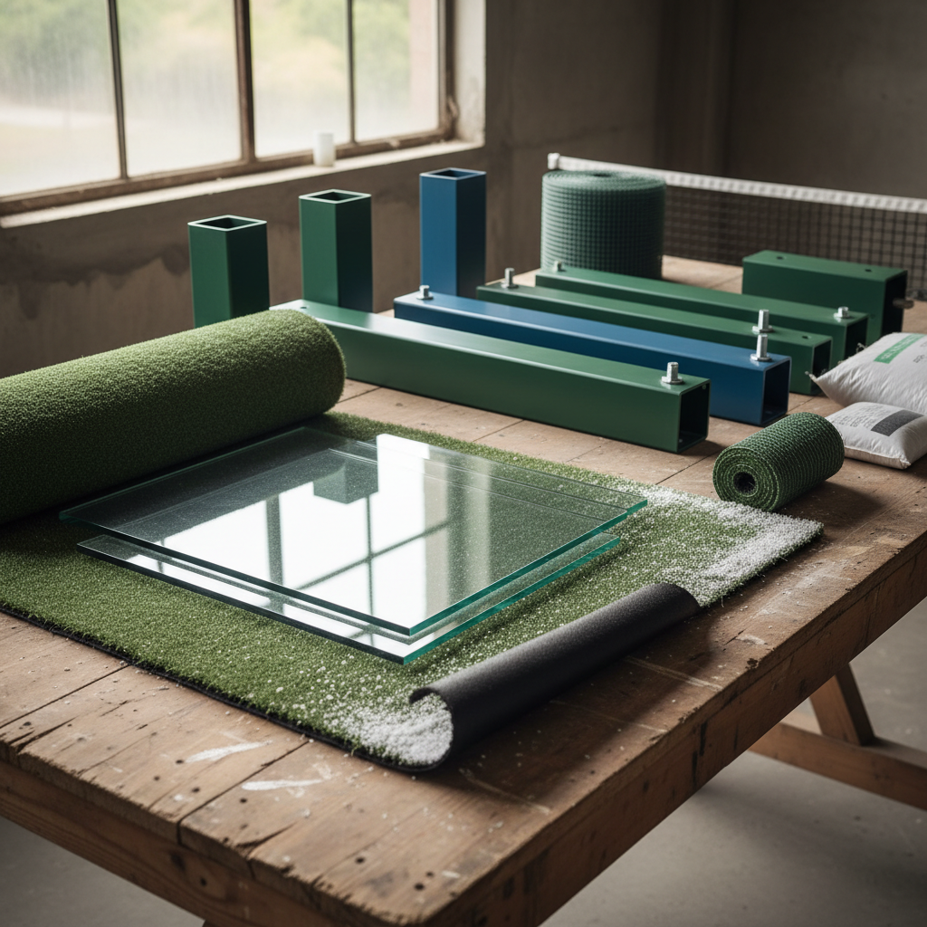 Padel court materials photorealistic