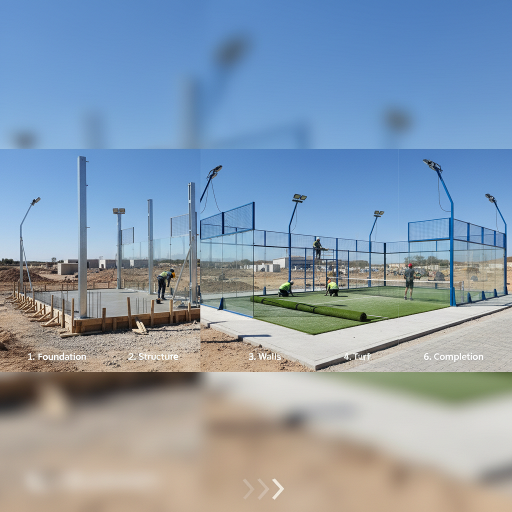 Padel court construction infographic
