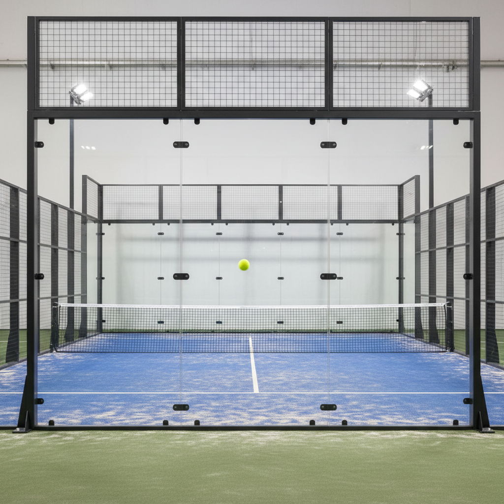 Padel court glass wall