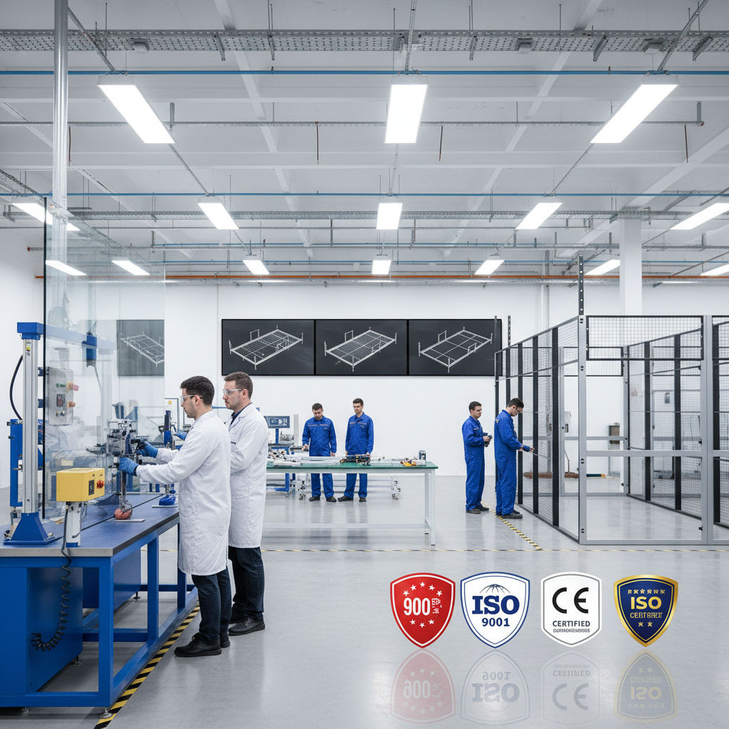 Factory production line of padel court components