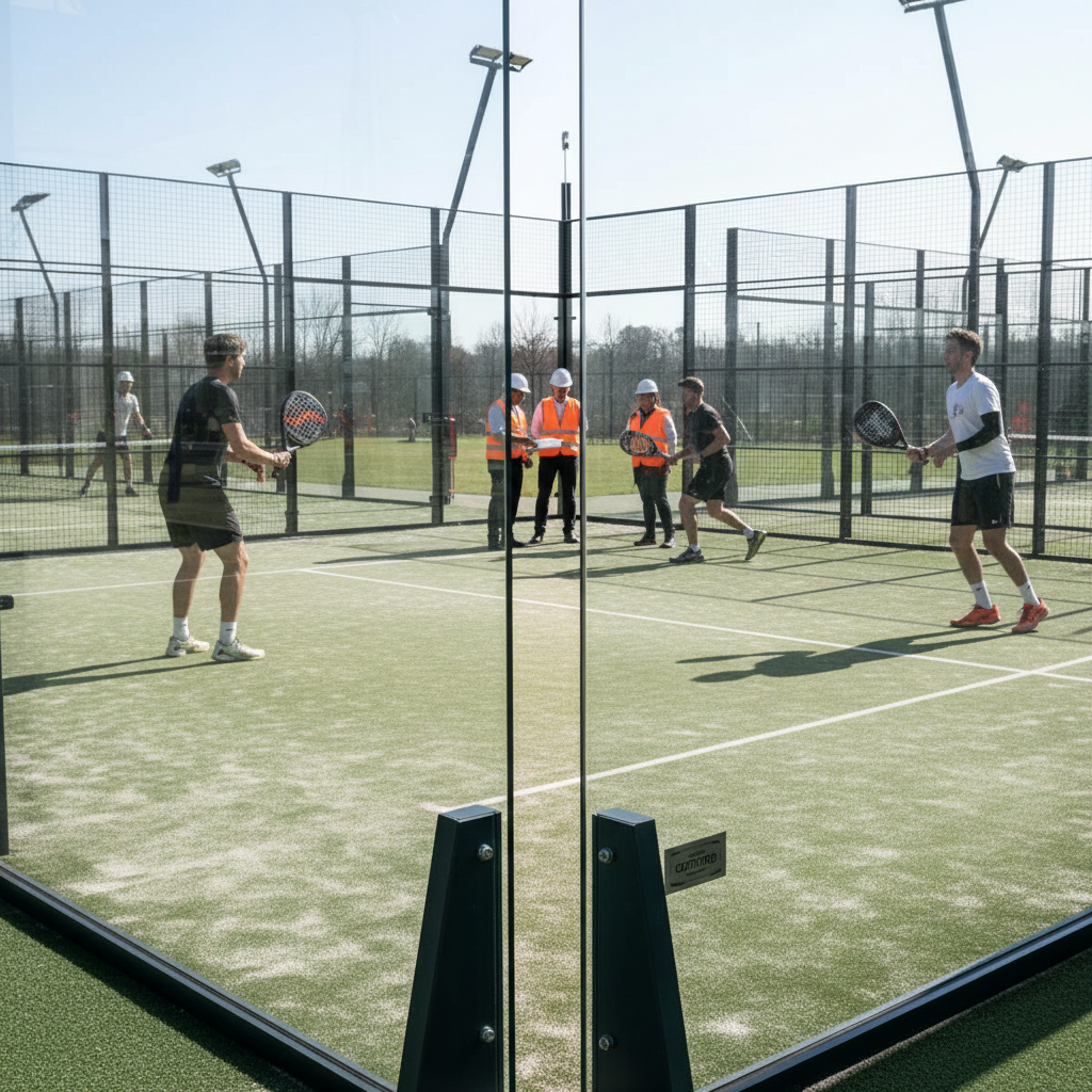 Close-up of tempered glass safety stamp/certification