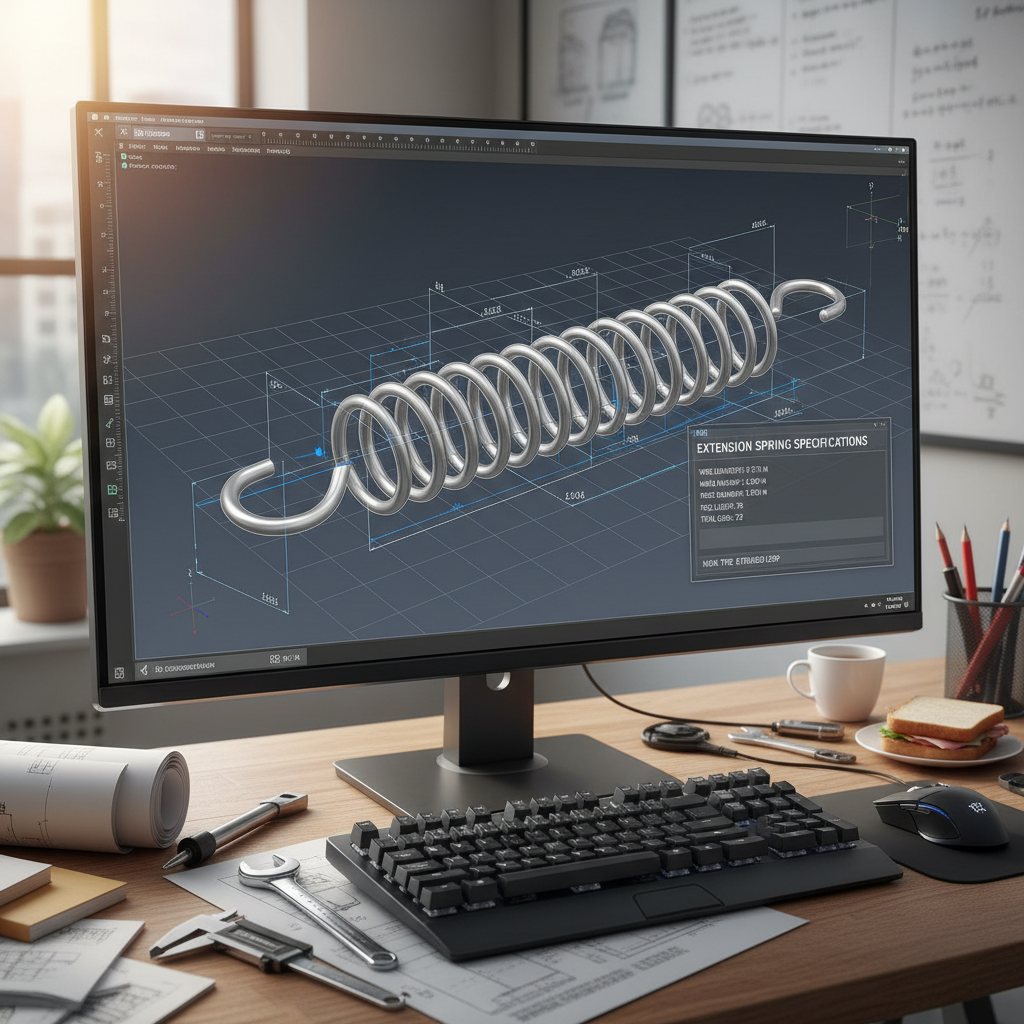 CAD design extension spring
