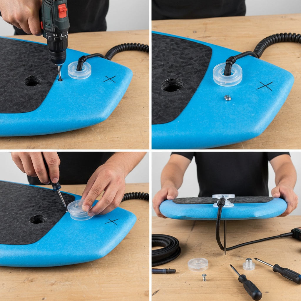 bodyboard leash plug installation