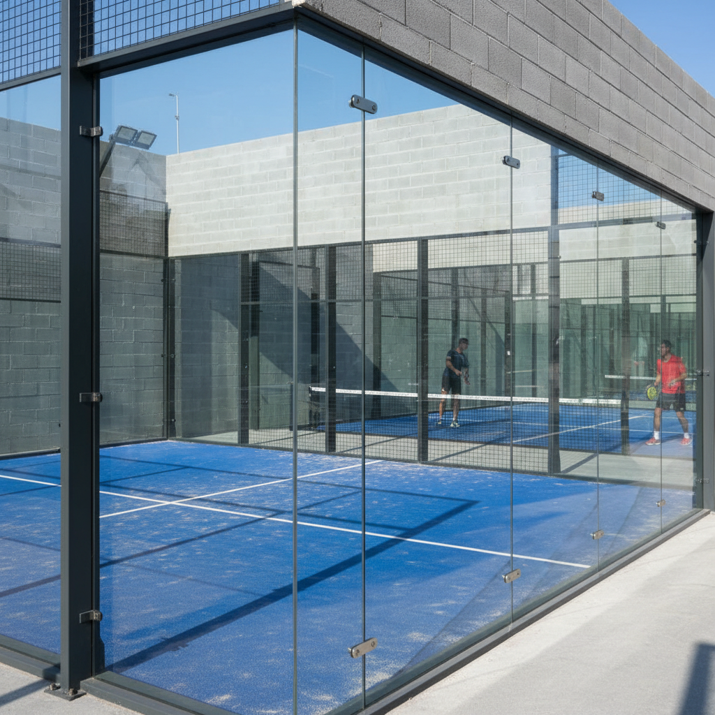 Padel court glass enclosure
