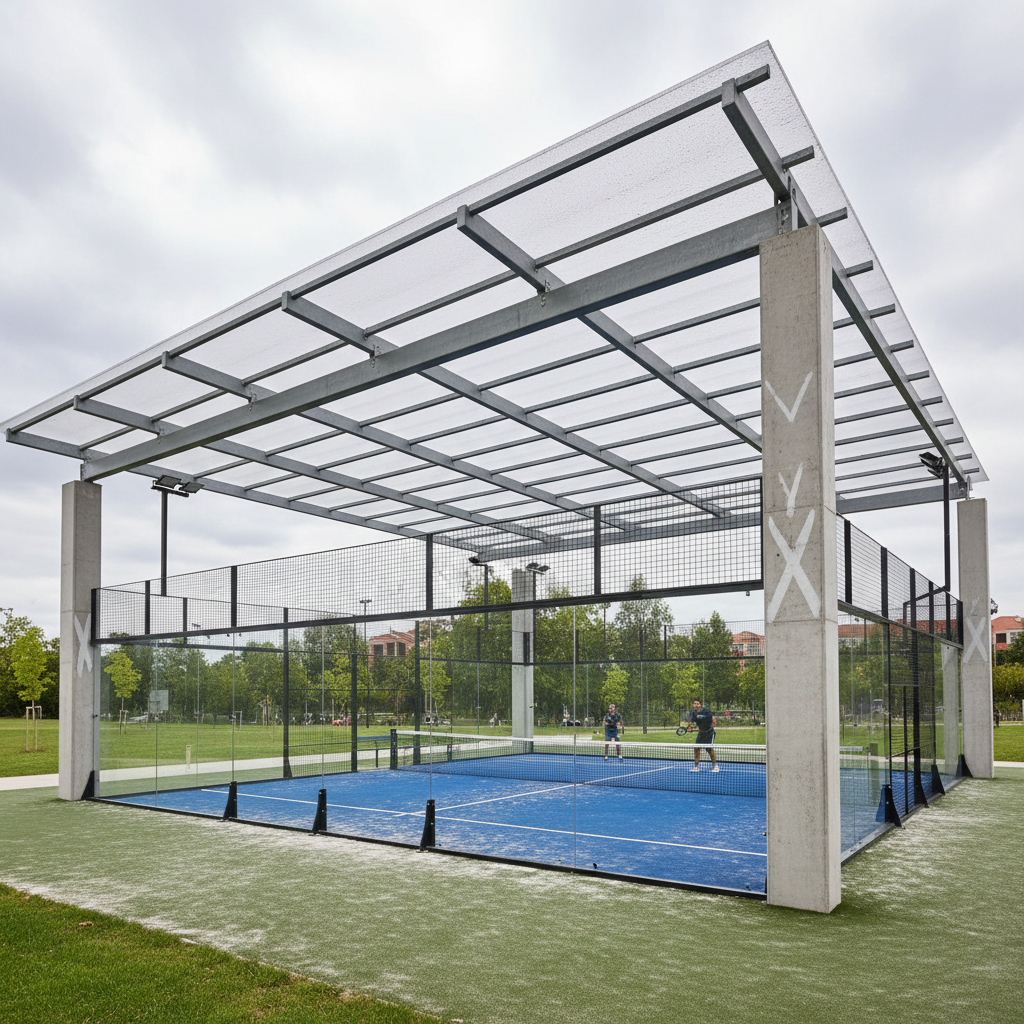 Padel court roof enhancement
