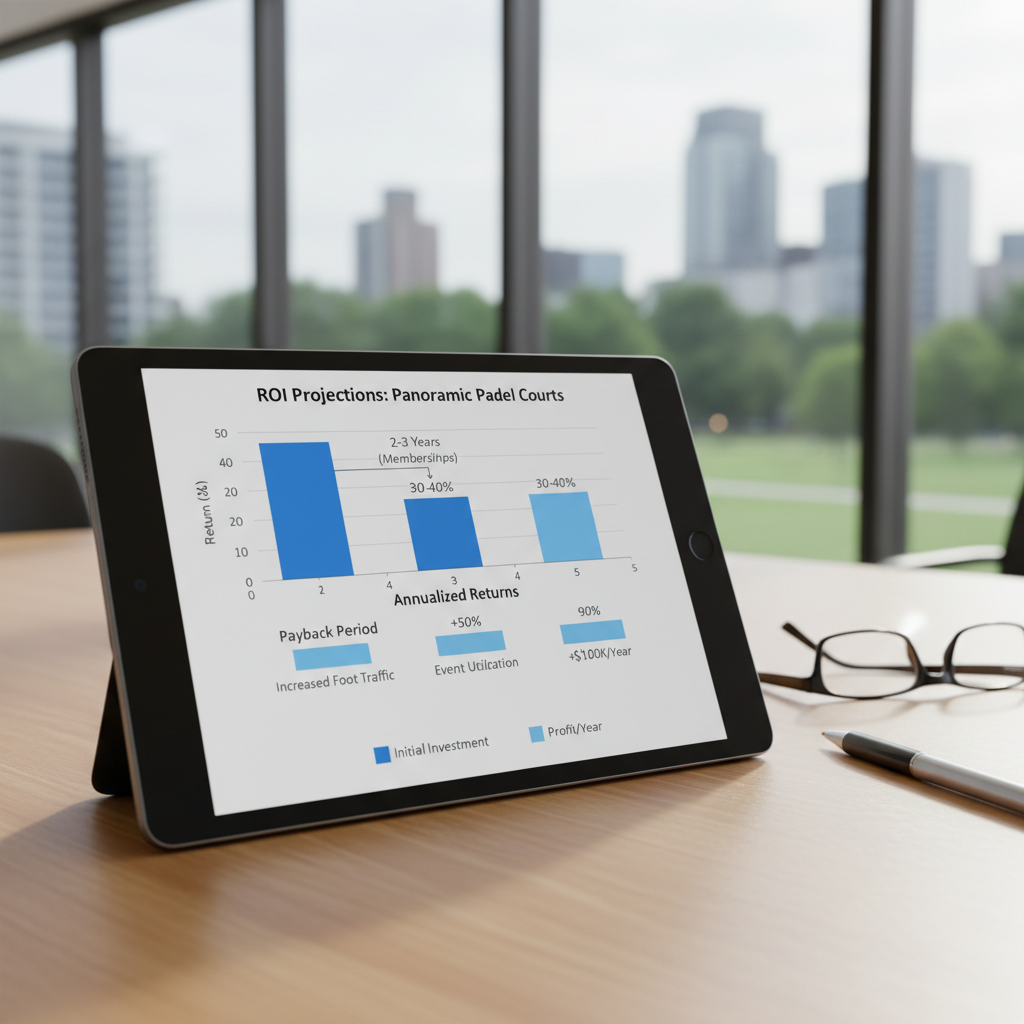Bar graph comparing ROI of standard vs panoramic courts