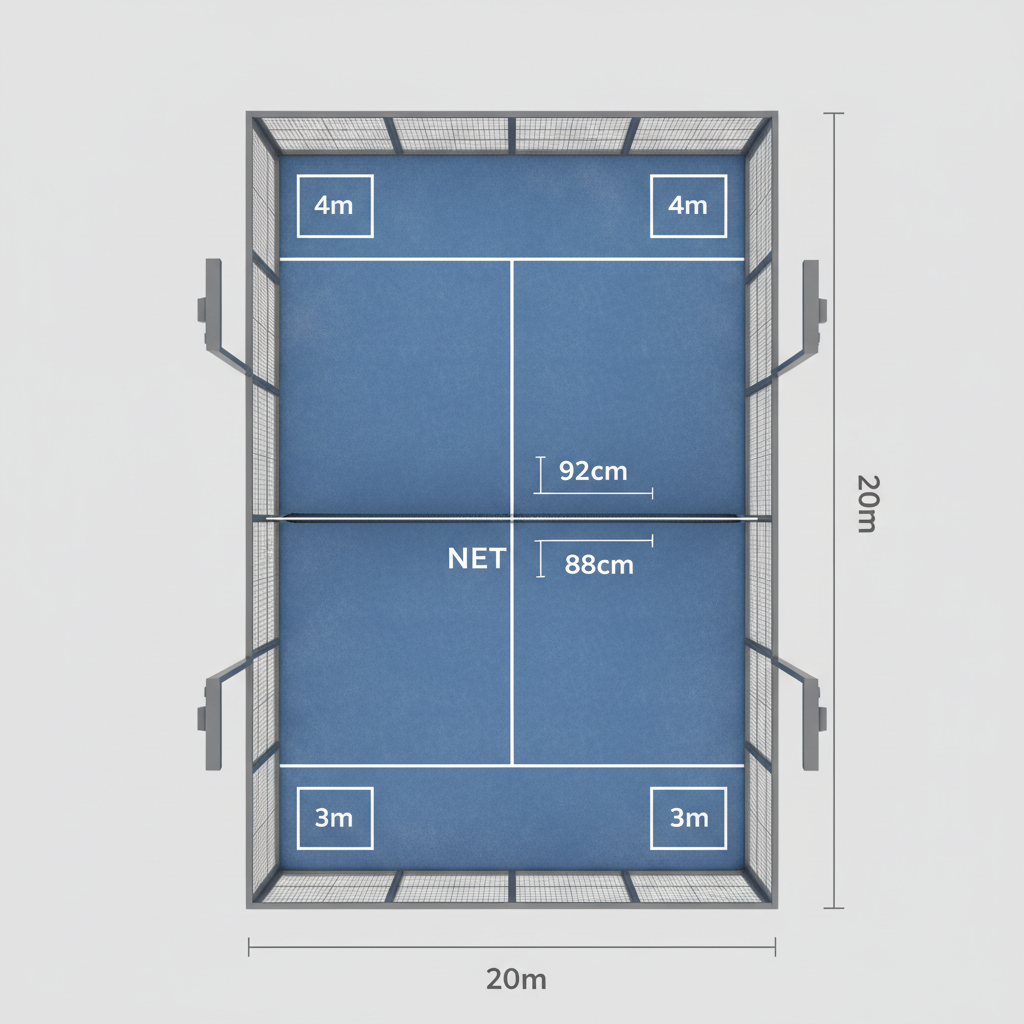 Padel court diagram