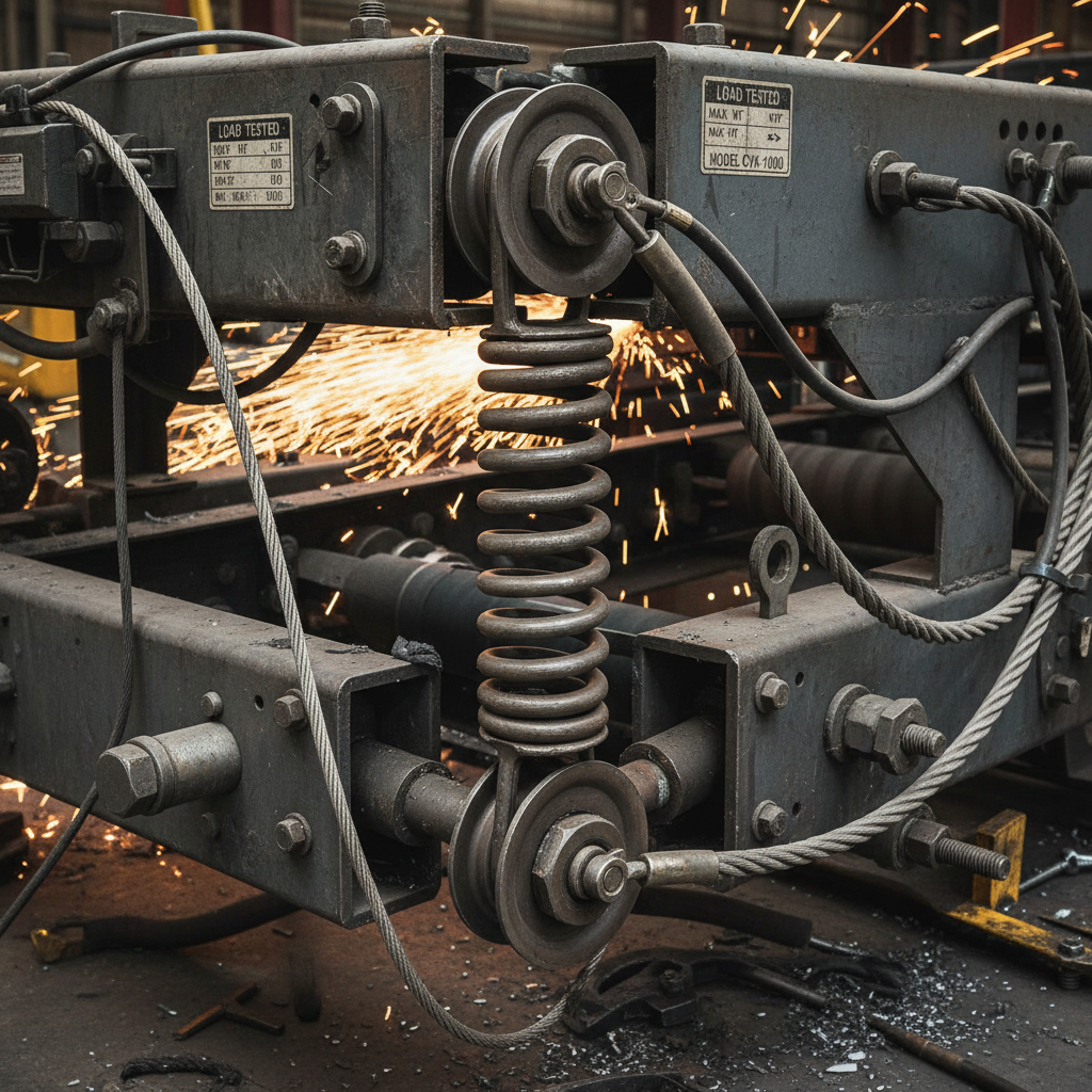 Extension spring installation conveyor safety