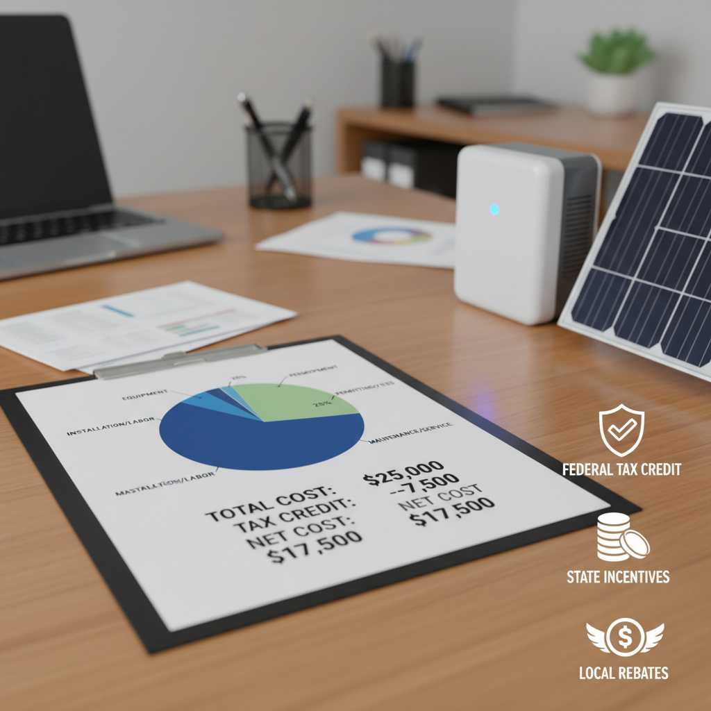 Financial report graphic showing cost incentives and savings