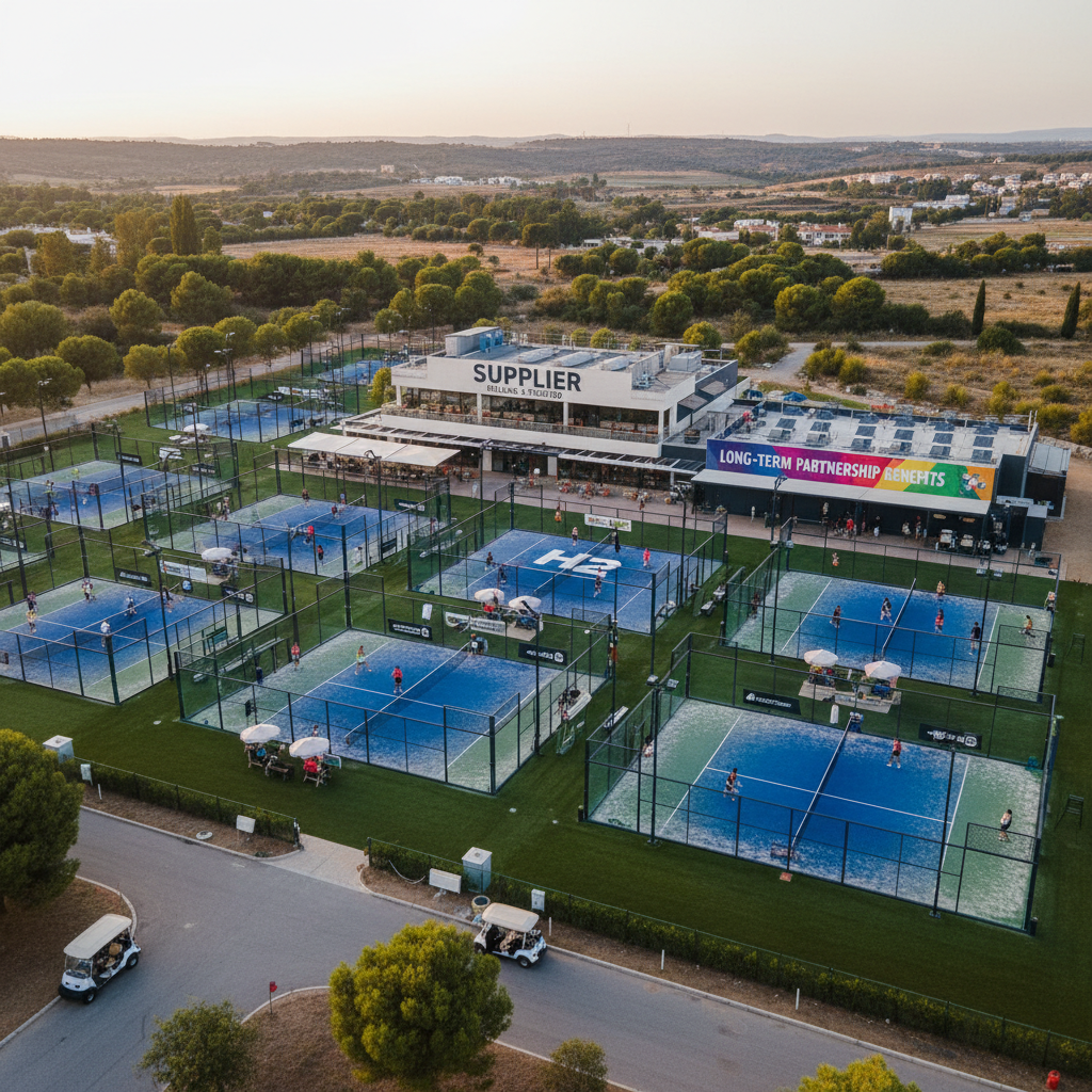 Padel club partnership aerial view