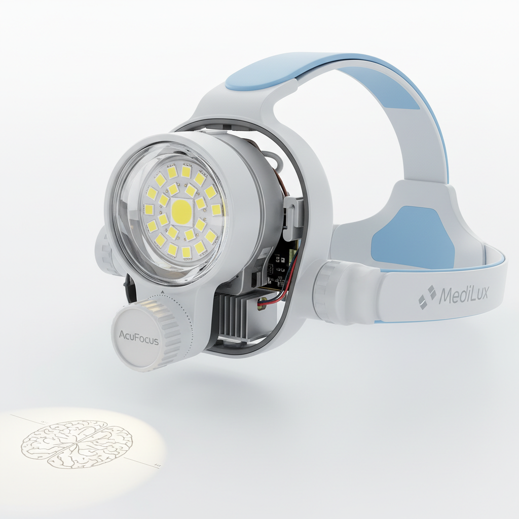 Advanced LED headlamp components breakdown highlighting optical lens quality and heat dissipation