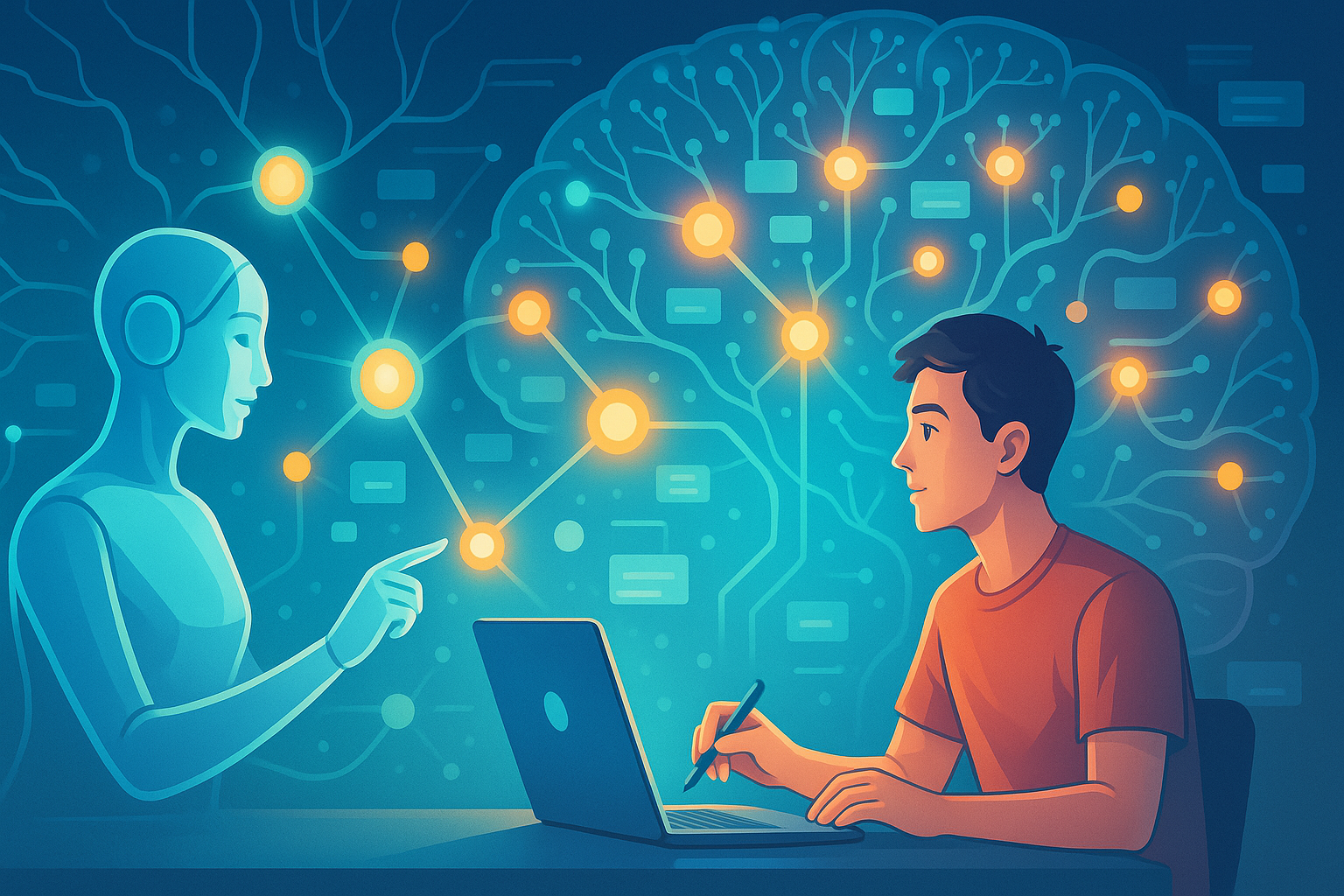 AI赋能个人学习概念图