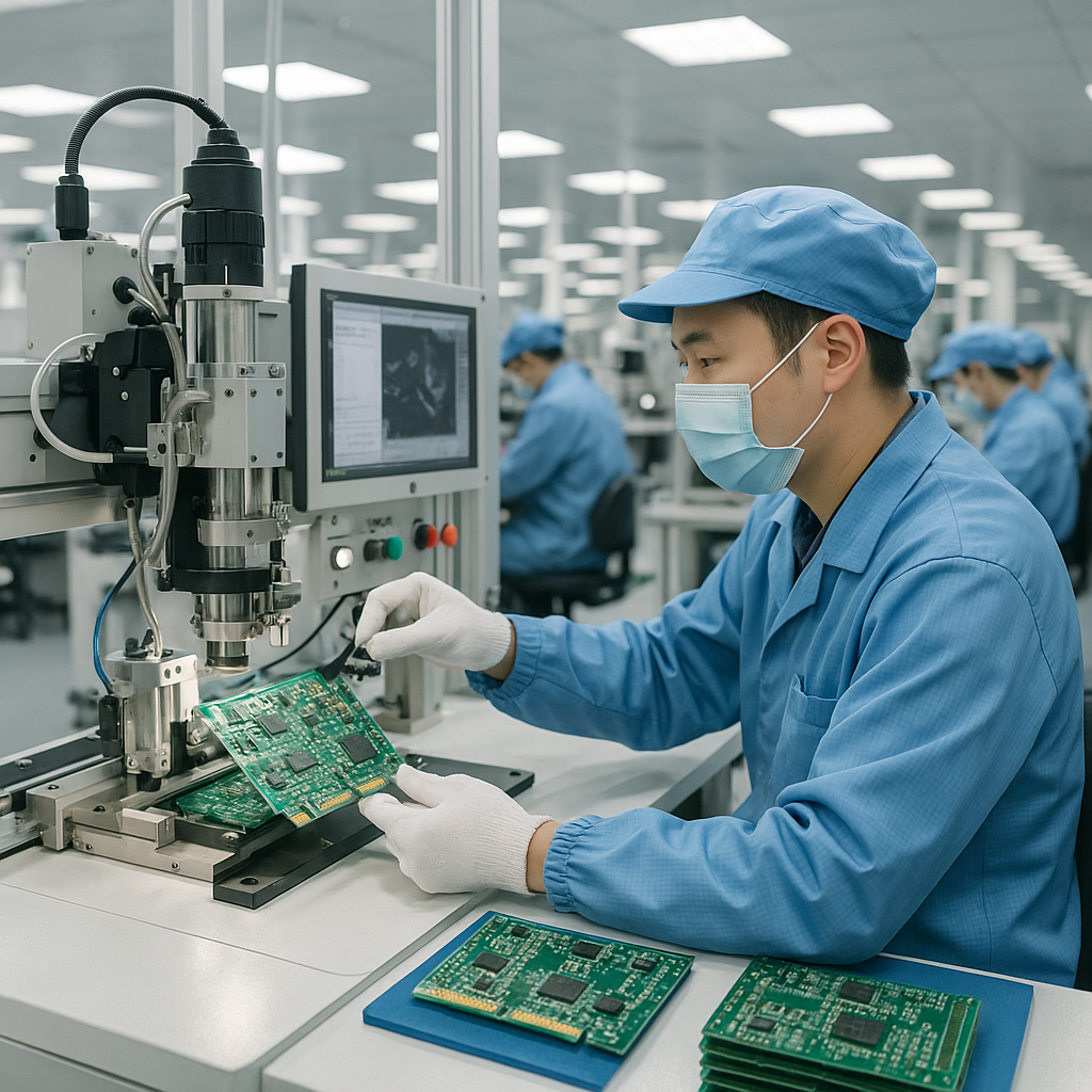 Precision Electronics Assembly Workshop with Modern Equipment