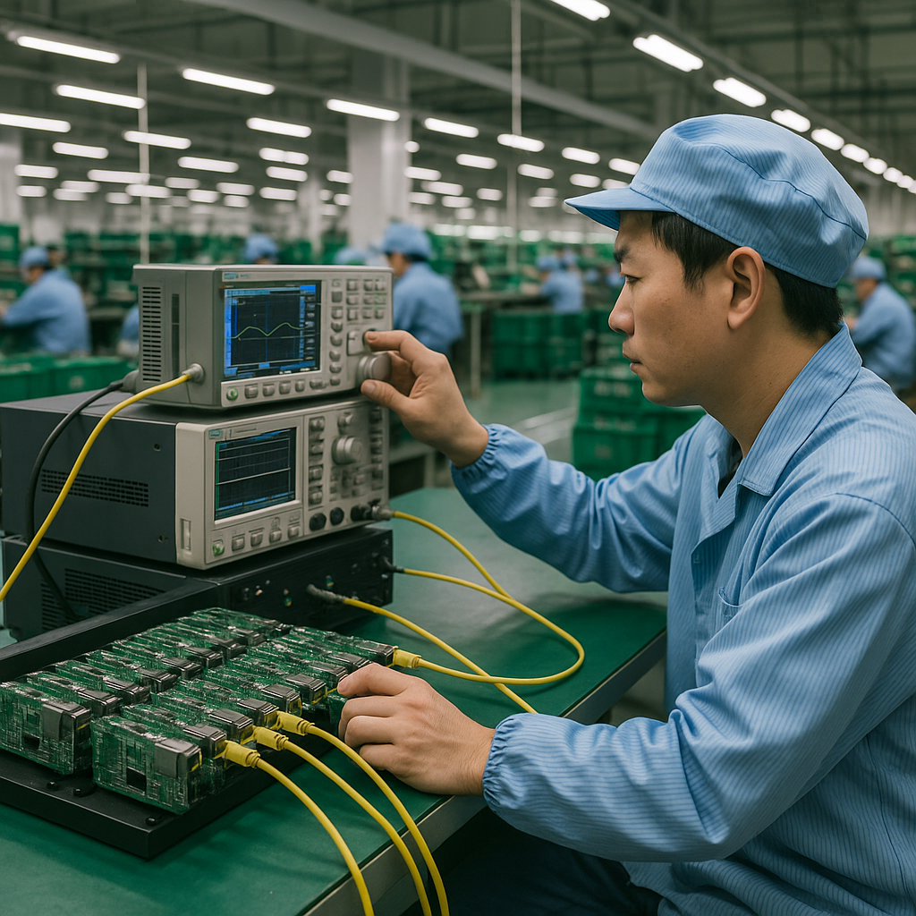 High-Tech Electronic Circuit Board Testing Equipment in Manufacturing