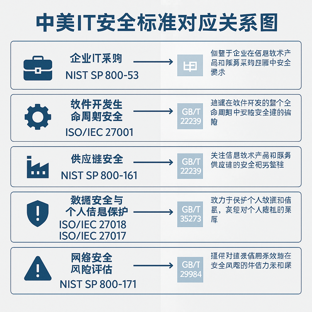 中美IT安全标准对应关系图