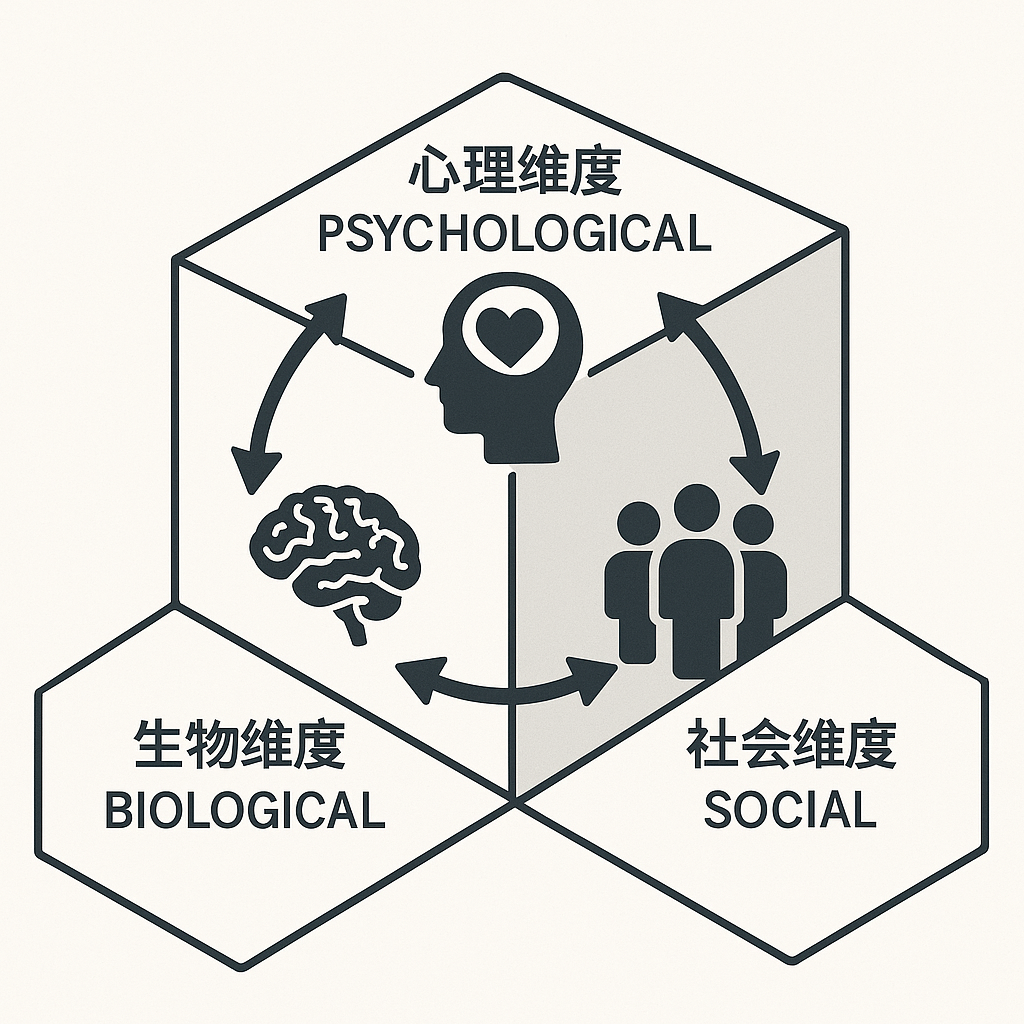 生物-心理-社会医学模型的经典三维图示