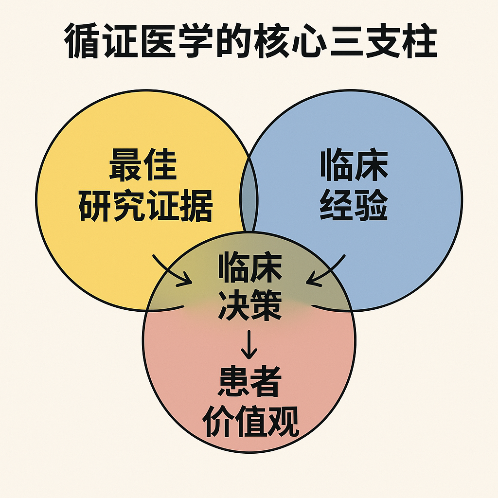 循证医学核心三支柱图示