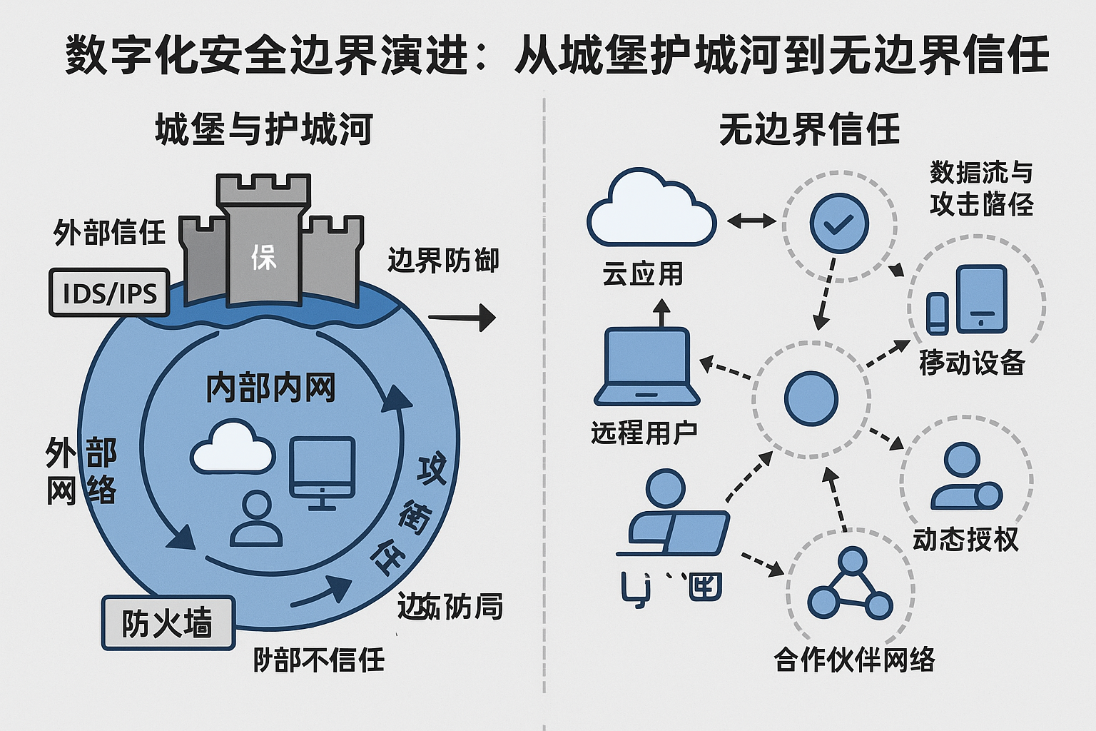 数字化安全边界演进：从城堡护城河到无边界信任
