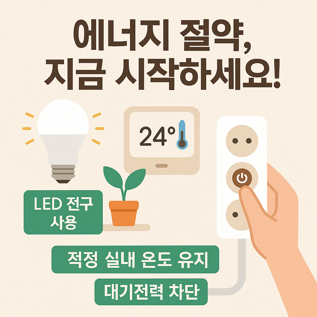 에너지 바우처와 함께 실천하는 일상 생활 속 에너지 절약 방법 안내 이미지