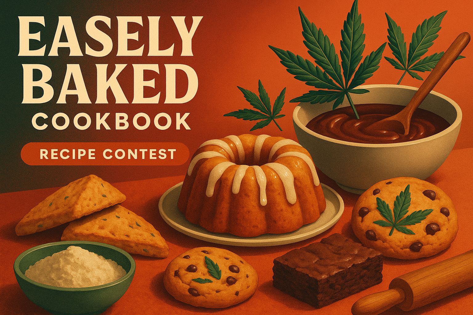 Easily Baked Cookbook Recipe Contest Hero Banner with integrated Logo
