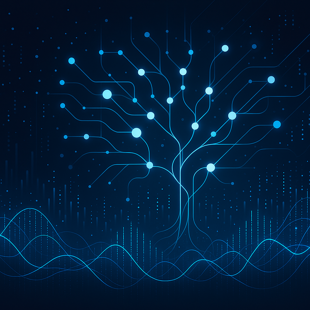 Abstract data visualization representing performance and cost efficiency