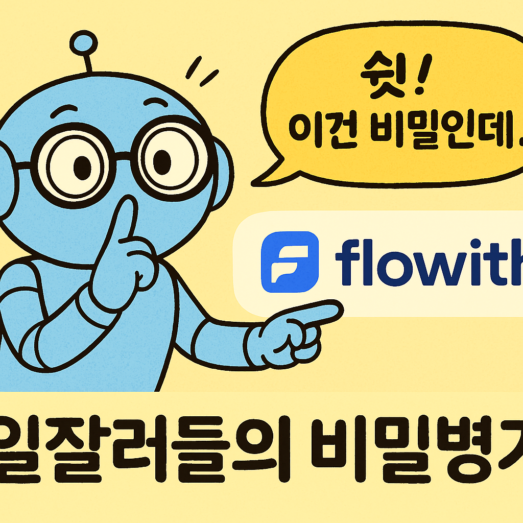 비밀스럽게 flowith를 추천하는 로봇