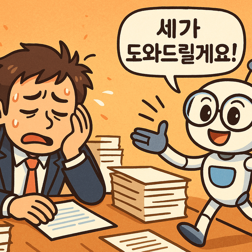 AI 비서가 힘든 사장님을 돕는 모습