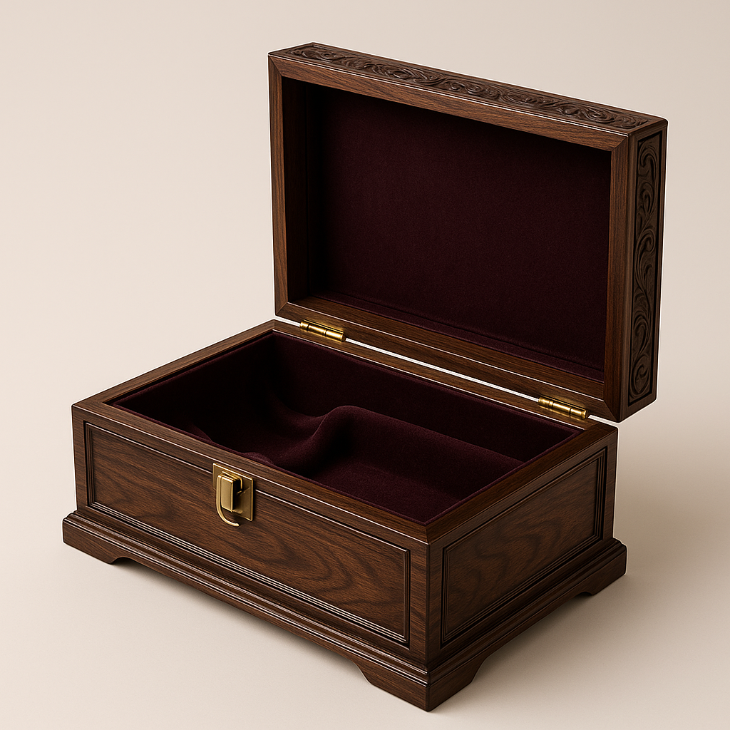 Matte Black Pine Wine Box