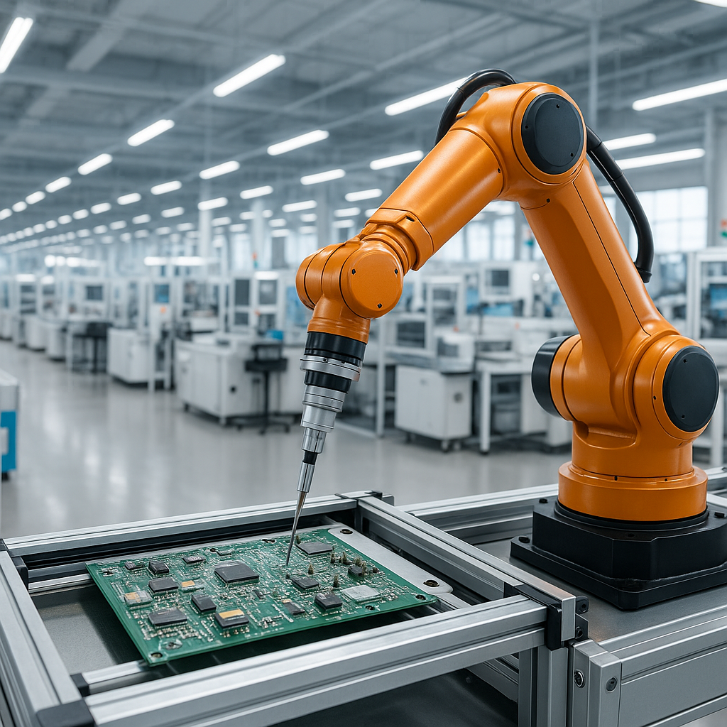 State-of-the-art electronics factory production line