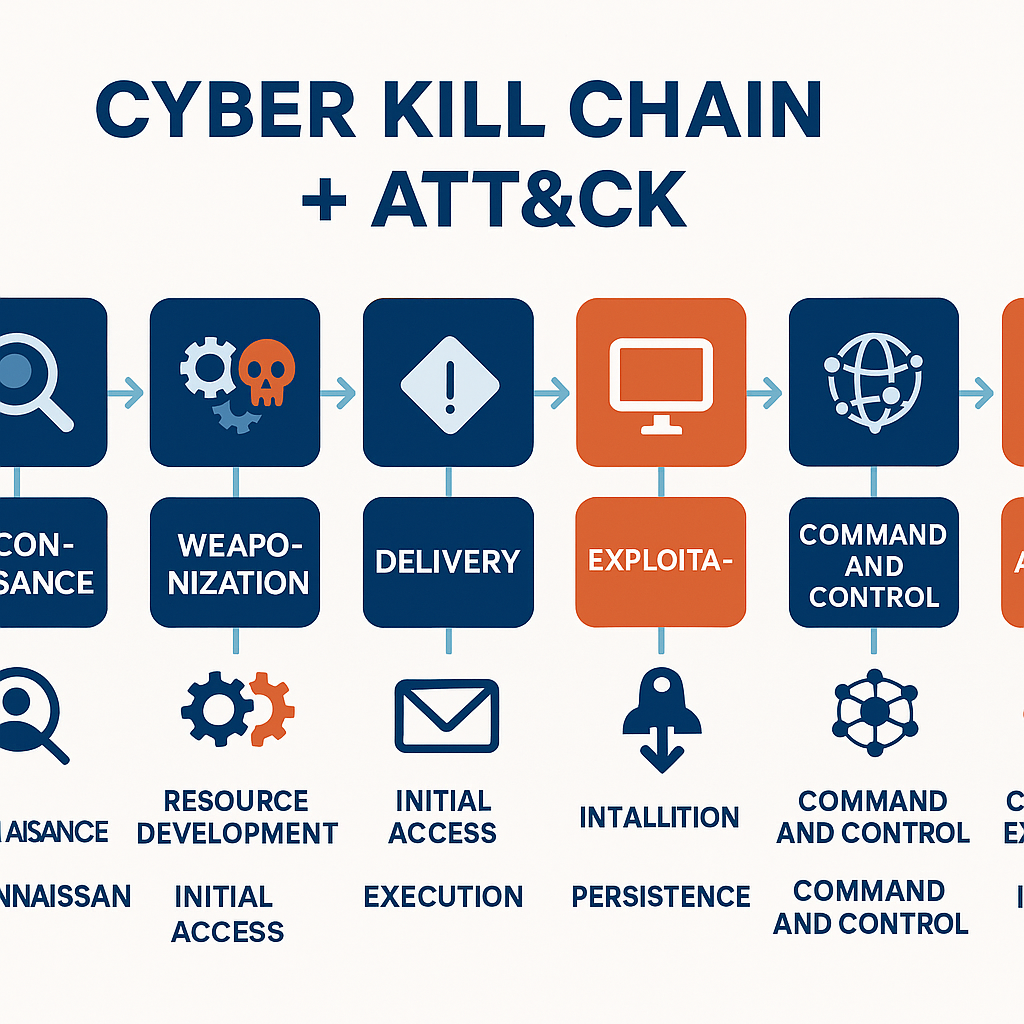 Figure 2: An infographic of the Cyber Kill Chain and the ATT&CK framework.