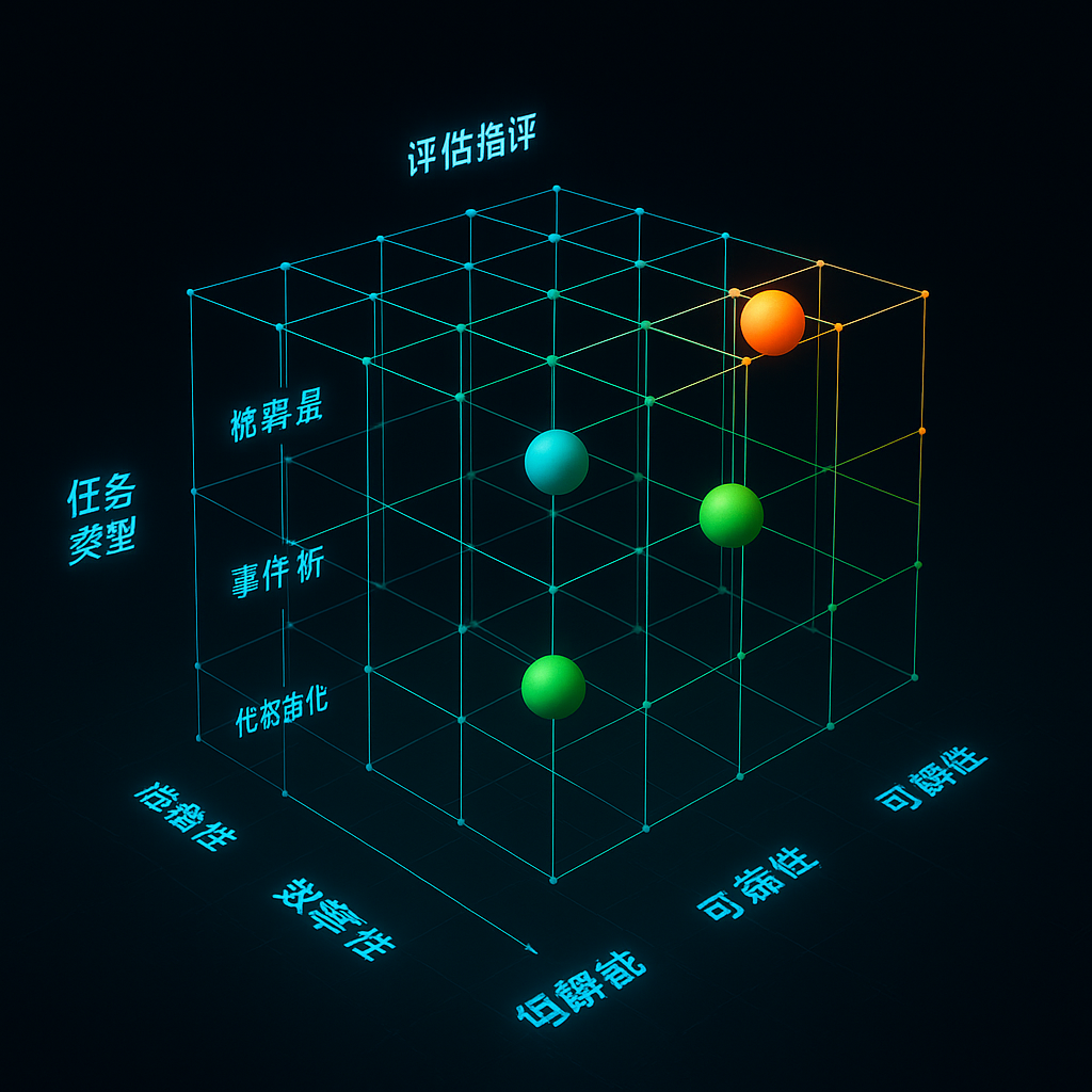 网络安全LLM能力评估三维框架图