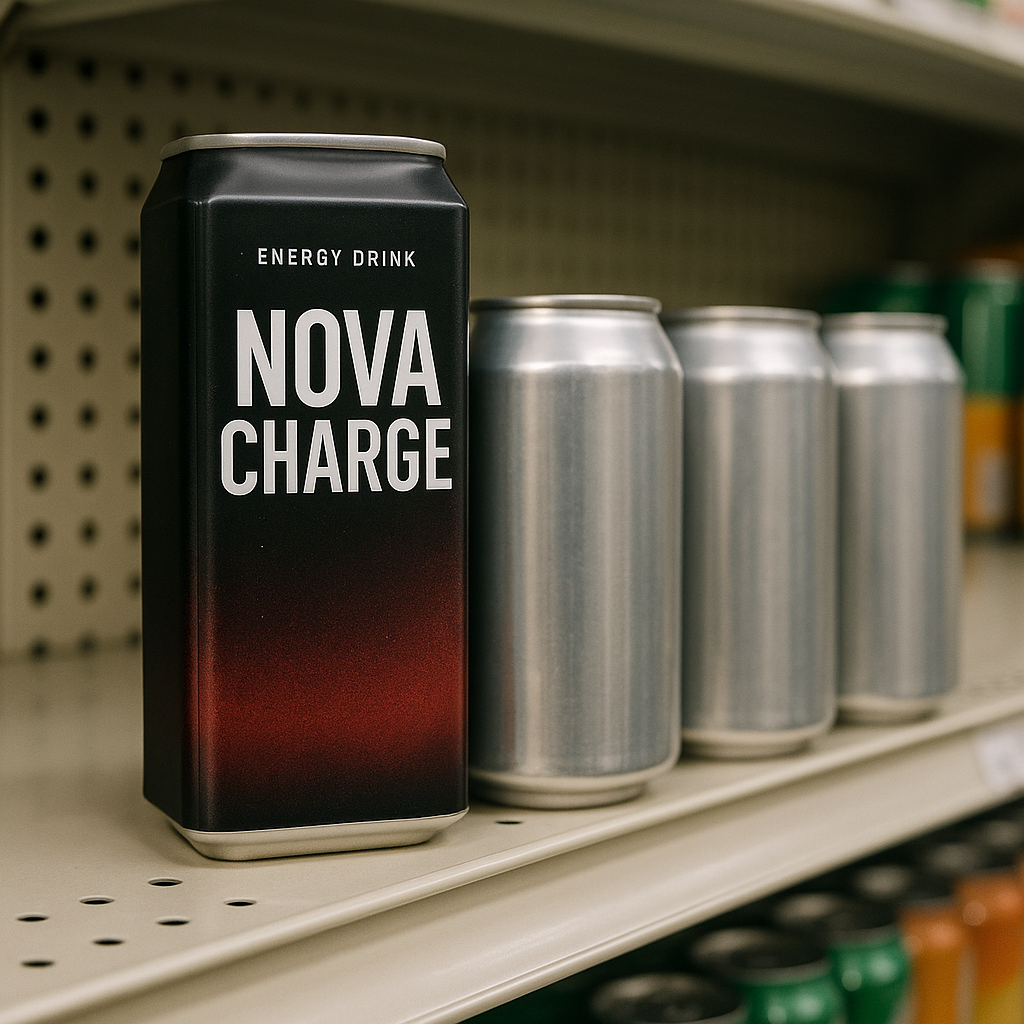 Inhpyra can on a supermarket shelf