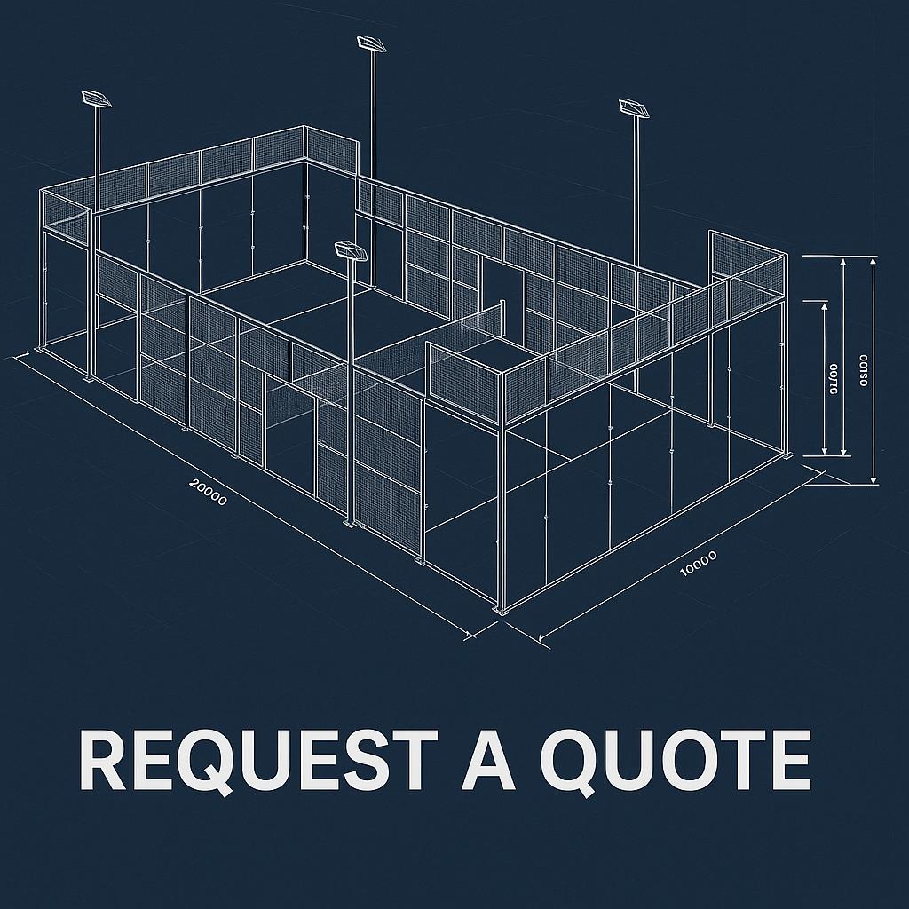 Padel court technical drawing