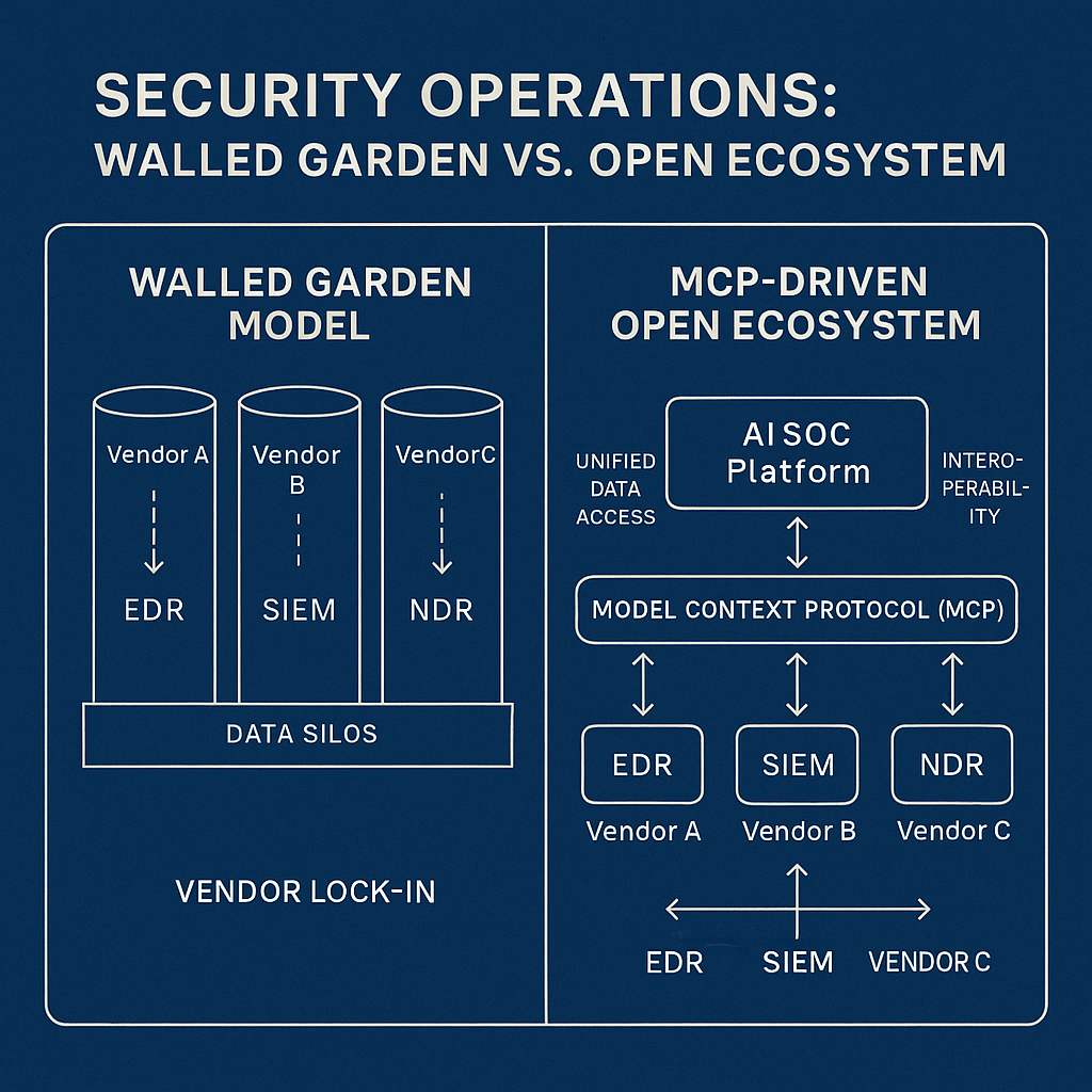 “围墙花园”与“MCP开放生态”对比图