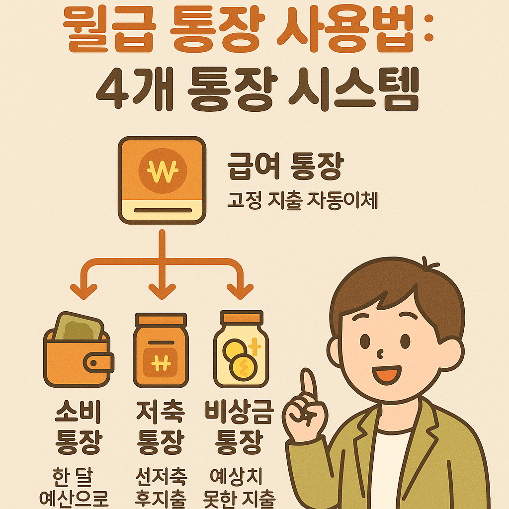 월급 통장 사용법 4개 통장 시스템 인포그래픽