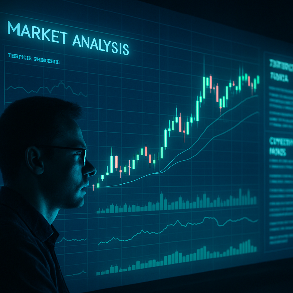 Giao diện phân tích thị trường tiền điện tử trên sàn giao dịch.