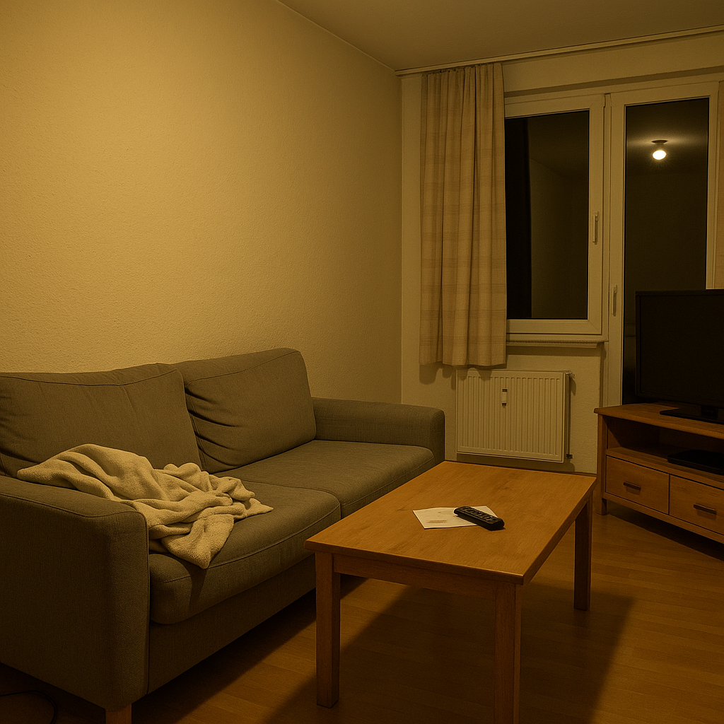 Unattraktives Wohnzimmer vor der professionellen Fotografie