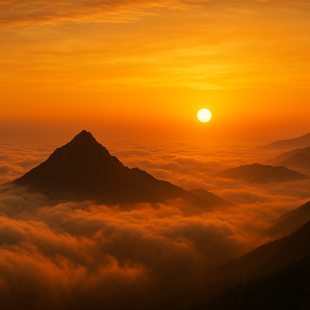 衡山祝融峰日出云海