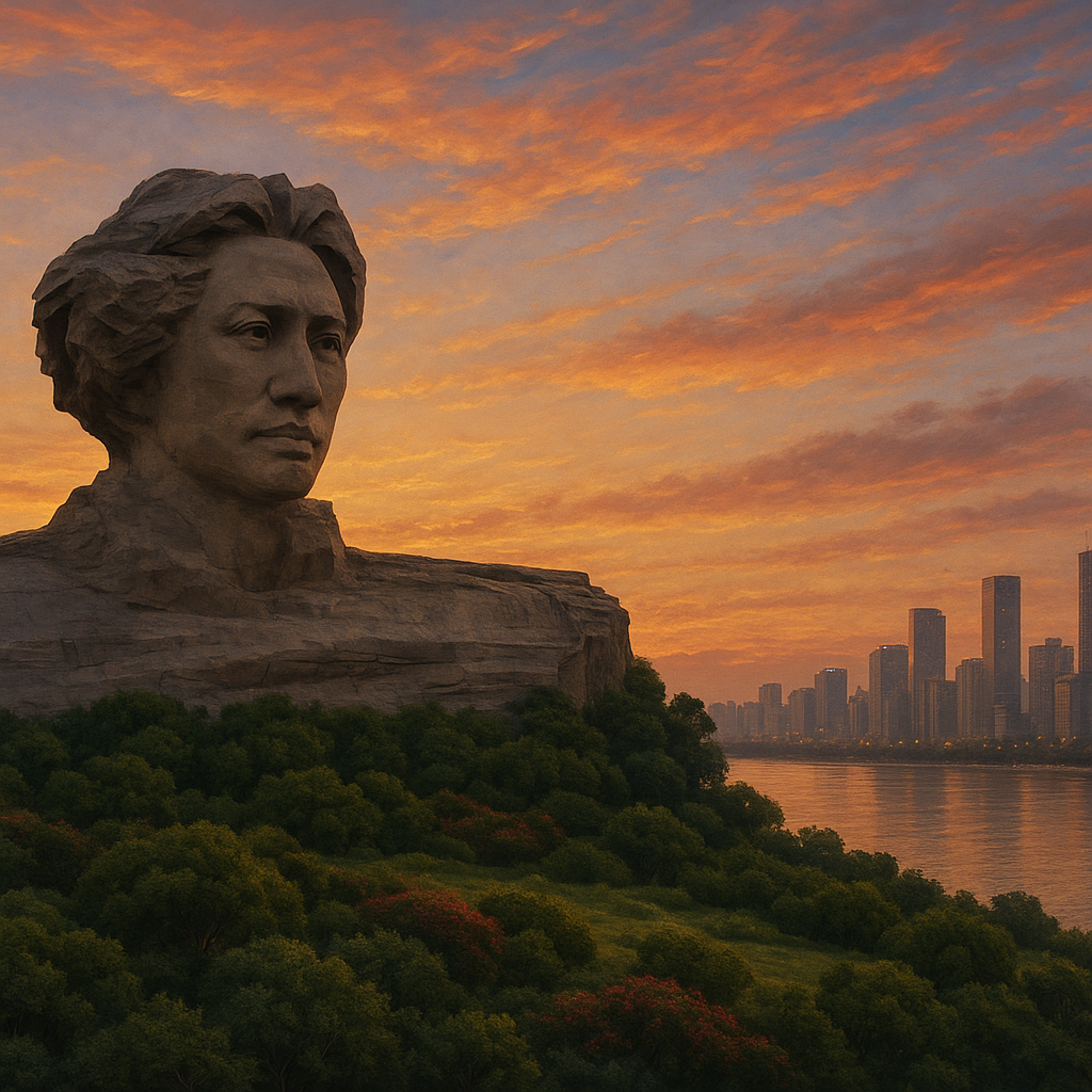 橘子洲头毛泽东青年艺术雕像