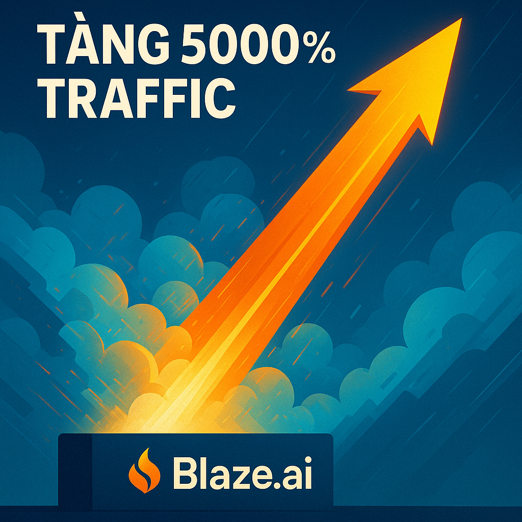 Minh họa sự đột phá về tăng trưởng traffic nhờ Blaze.ai