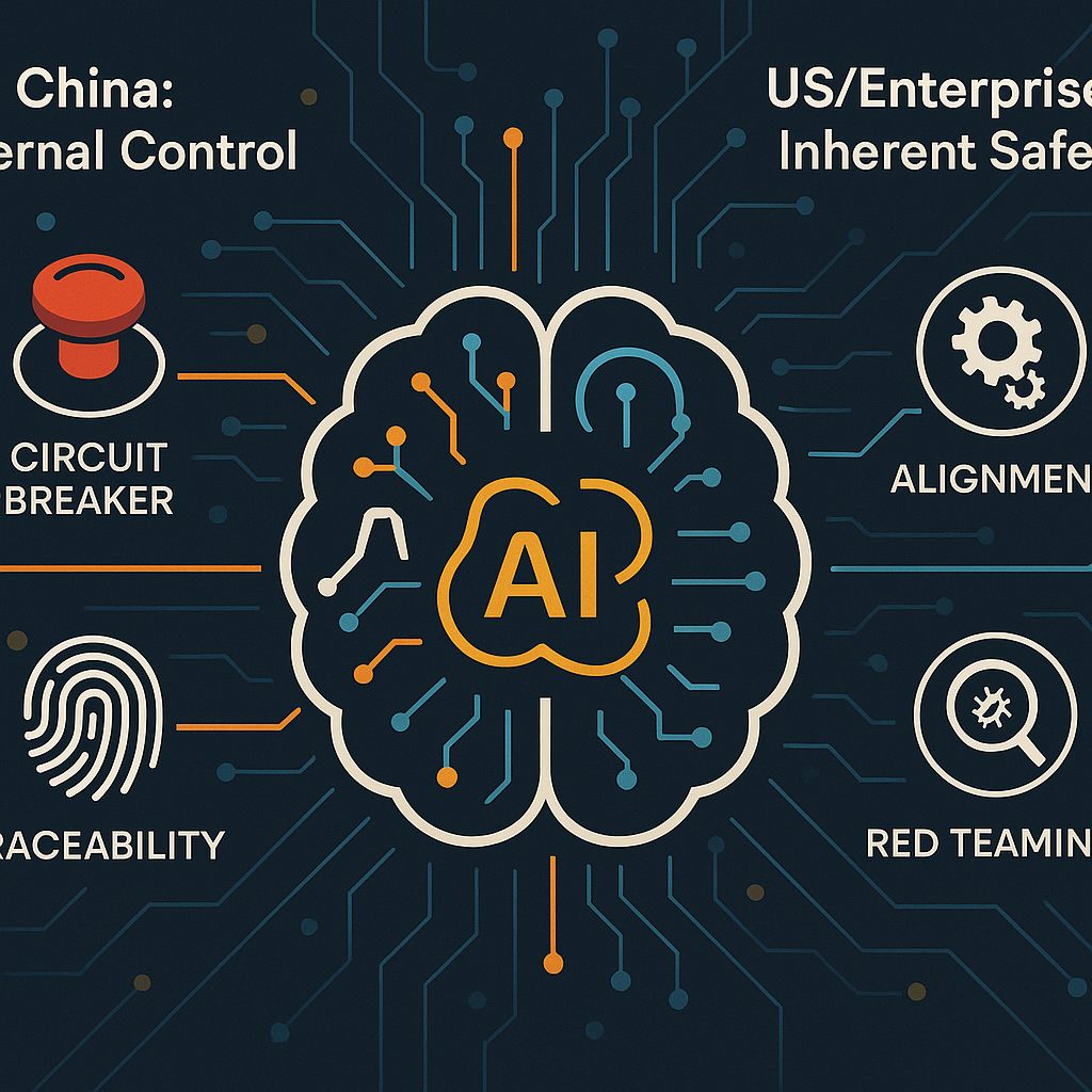 中美人工智能安全技术重心对比图