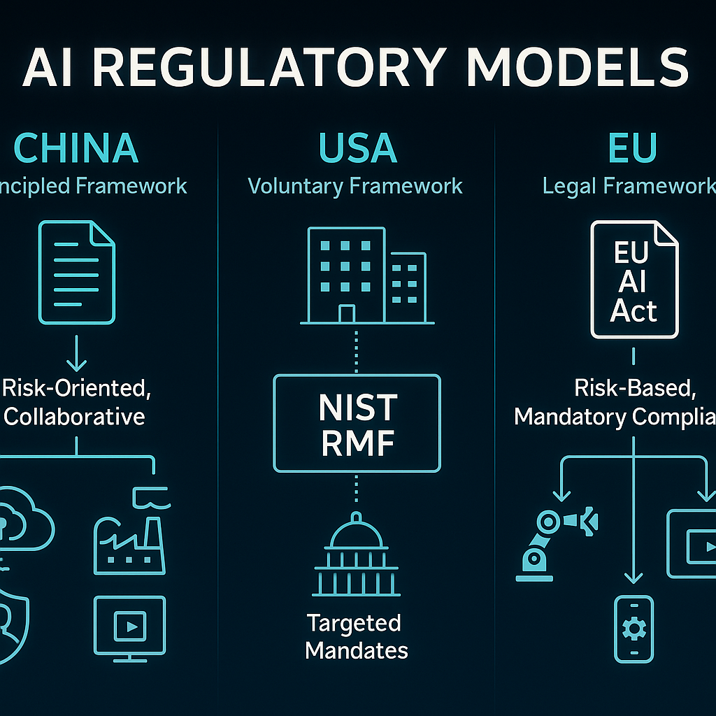 中美欧人工智能监管模式对比图