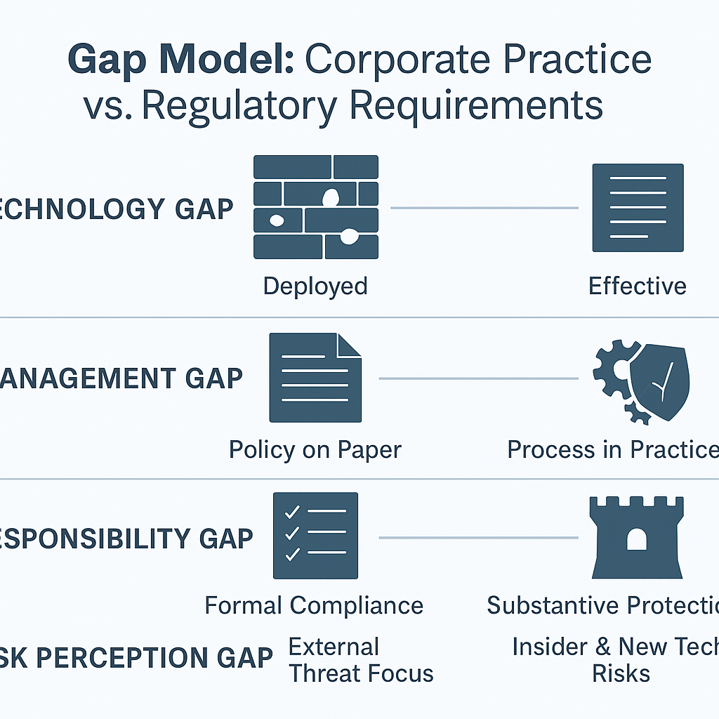 图1：企业实践与法规要求的差距模型