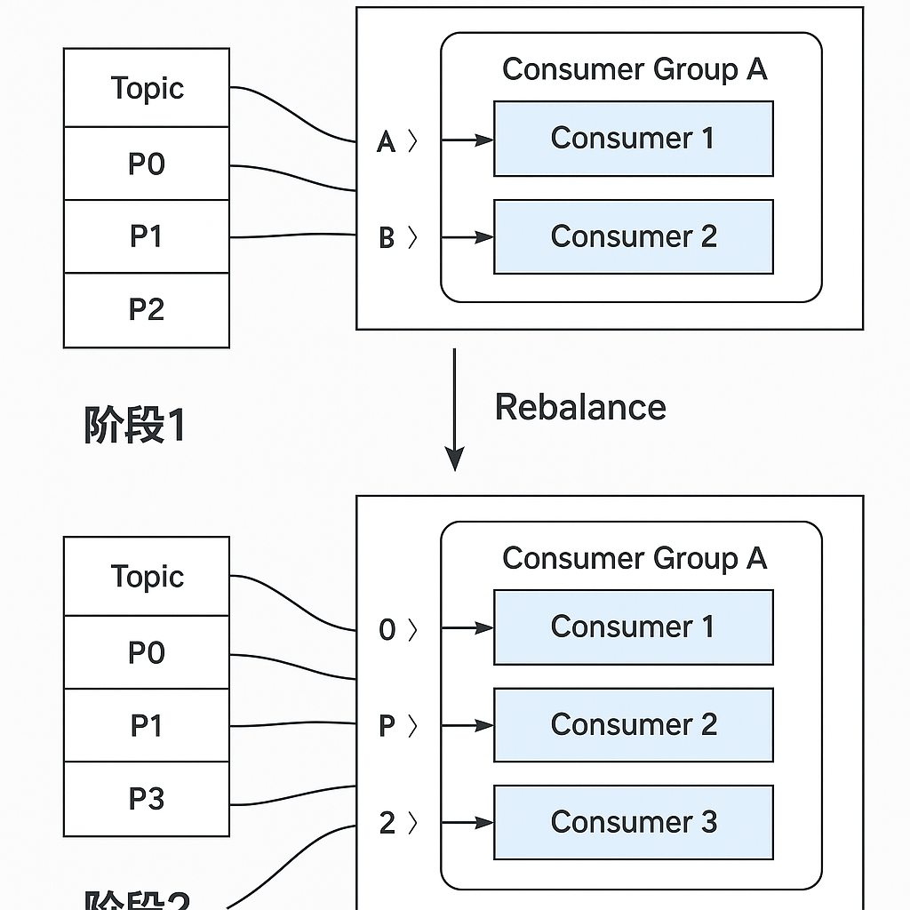 Kafka 消费者组 Rebalance 机制示意图