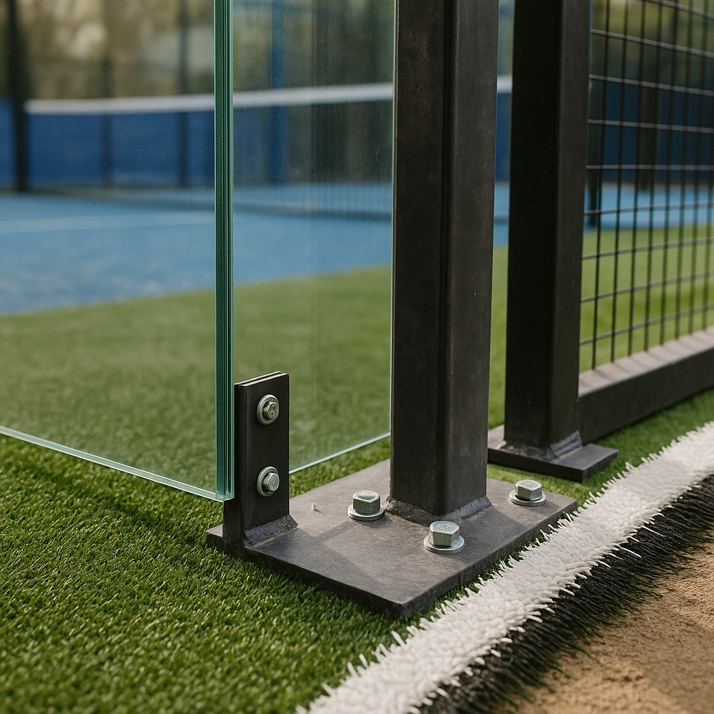 Breakdown of materials: glass, steel, and turf